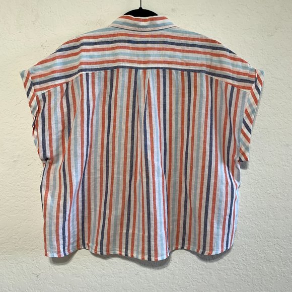 Banana Republic NWT Petite L Womens Dolman Sleeve Linen Blend Button Down Shirt - Picture 7 of 12